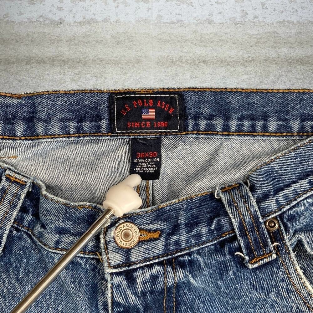 Vintage Skater Wide Leg Carpenter Jeans Polo Medium Wash Baggy Denim Y2K - Picture 3 of 9